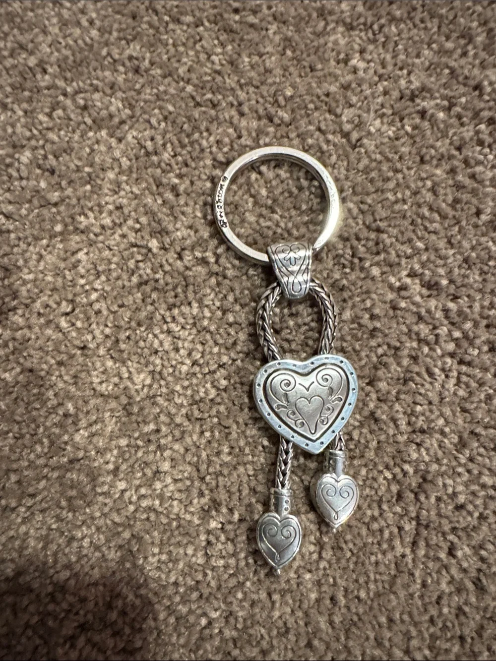 Brighton Eliza key fob heart keychain bag charm with dustbag